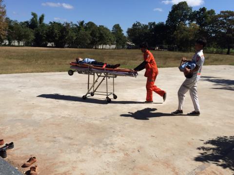 ซ้อมแผนการเตือนภัย ณ ศูนย์พัฒนาเด็กเล็กโรงเรียนบ้านหนองงิ้วฯ